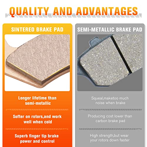 ISEYEC Front & Rear Brake Pads Sintered for 2012-2018 Polaris Ranger XP 900,2008-2013 Polaris Ranger 500 700 800, 2014-2017 Ranger Diesel,2010-2015 Ranger EV, 4 sets Front and Rear Brake Pads - Image 4