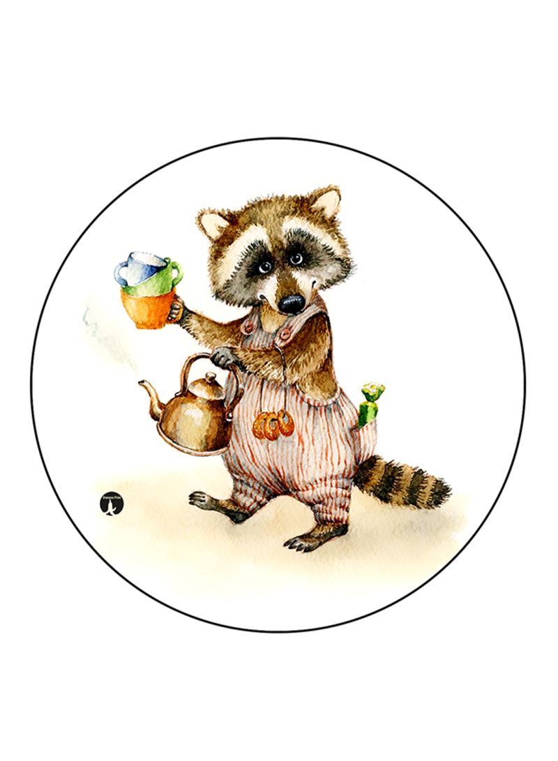 RKN Raccoon Printed Pin Multicolour - Image 1