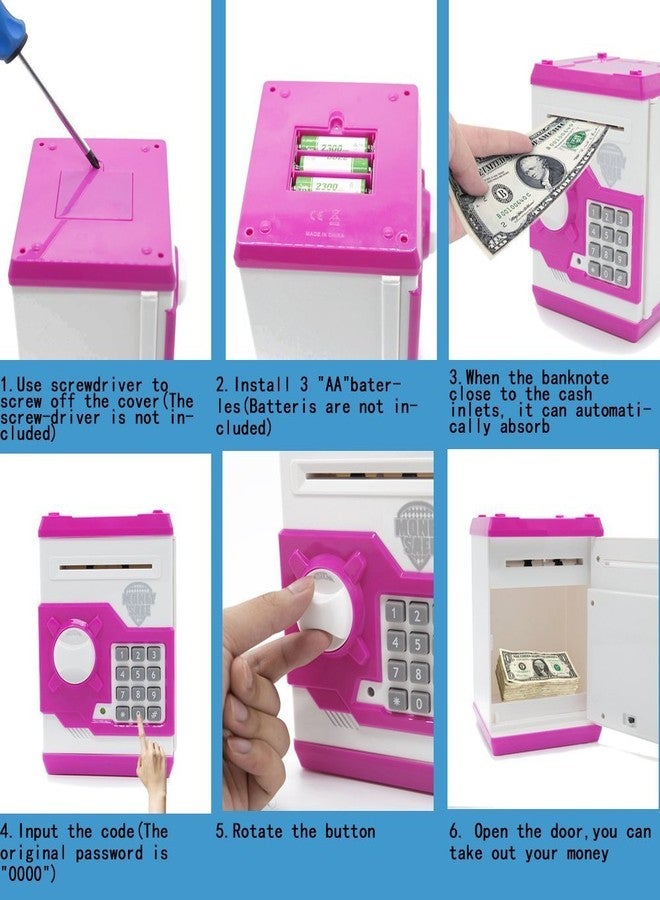 Mummy Please Musical Money Safe Kids Piggy Savings Bank【Pack of 1】【Pink】 - Image 3