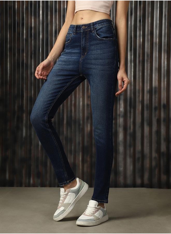 HIGH STAR Women Comfort Skinny Fit High-Rise Light Fade Stretchable Jeans  - Image 2