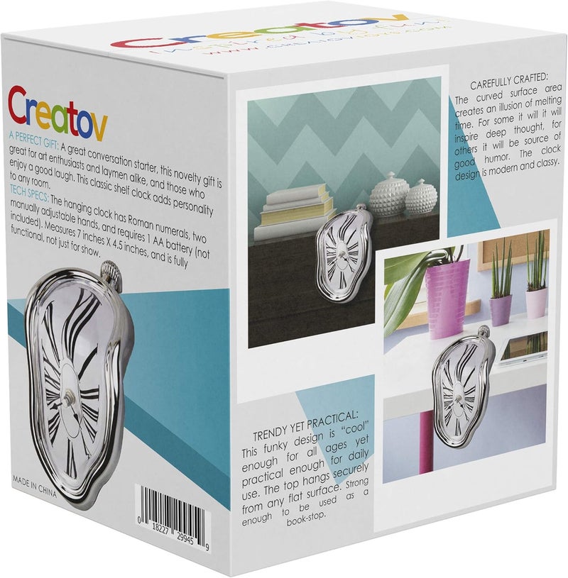 Creatov Decorative Dali Watch Melting Clock - Surrealistic Table Shelf Desk Fashion Melted Clock Salvador Dali Inspired Funny Home Decor Office Best Birthday Gift Idea - Image 2