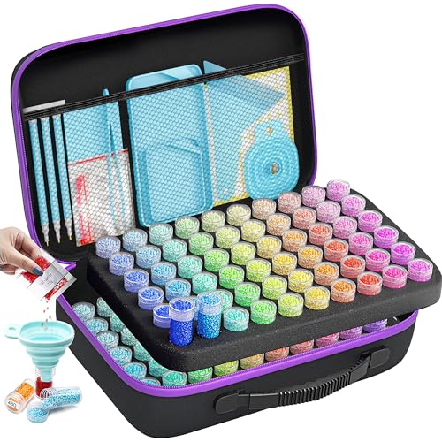 ARTDOT 120 Slots Storage Container for Diamond Art Kits for Adults,Portable Bead Storage Boxes for Diamond Painting Accessories and Tools - Image 1