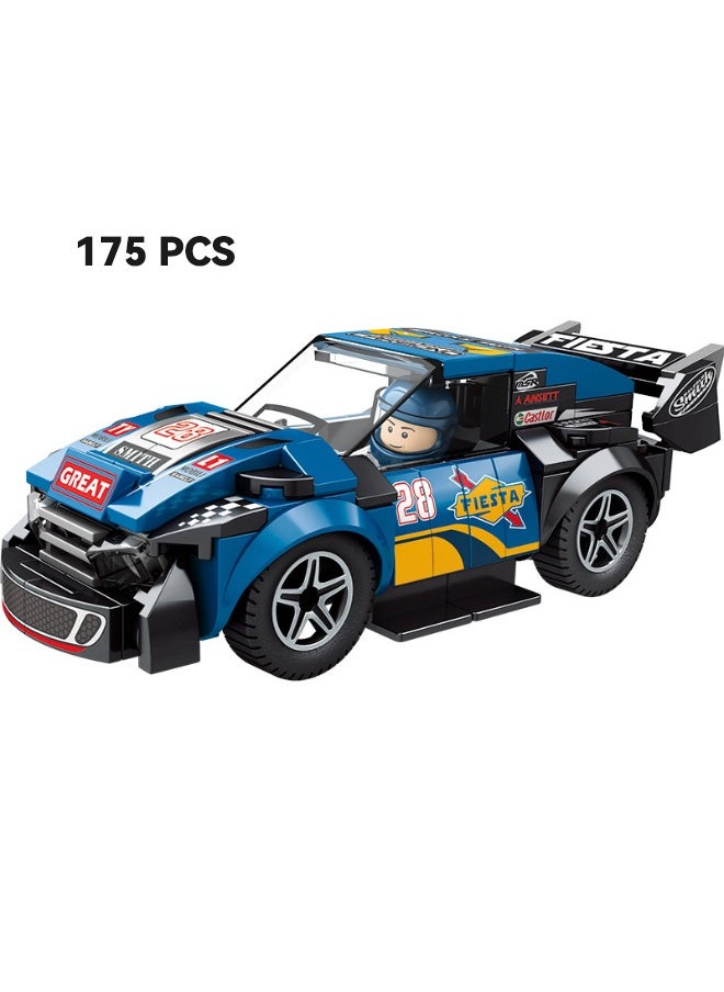 Racing 175-Piece  Car Model Puzzle Stacking Blocks, DIY Block Building Set, Classic Ford Fiesta M-Sport Mini Building Bricks, Assembling Building Blocks Suitable for Boys and Girls Aged 7 and Up  - Image 2