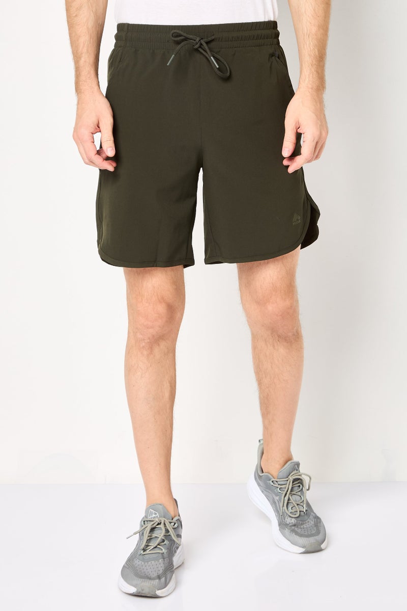 RBX Men Sportswear Fit Training Shorts, Army Green - Image 1