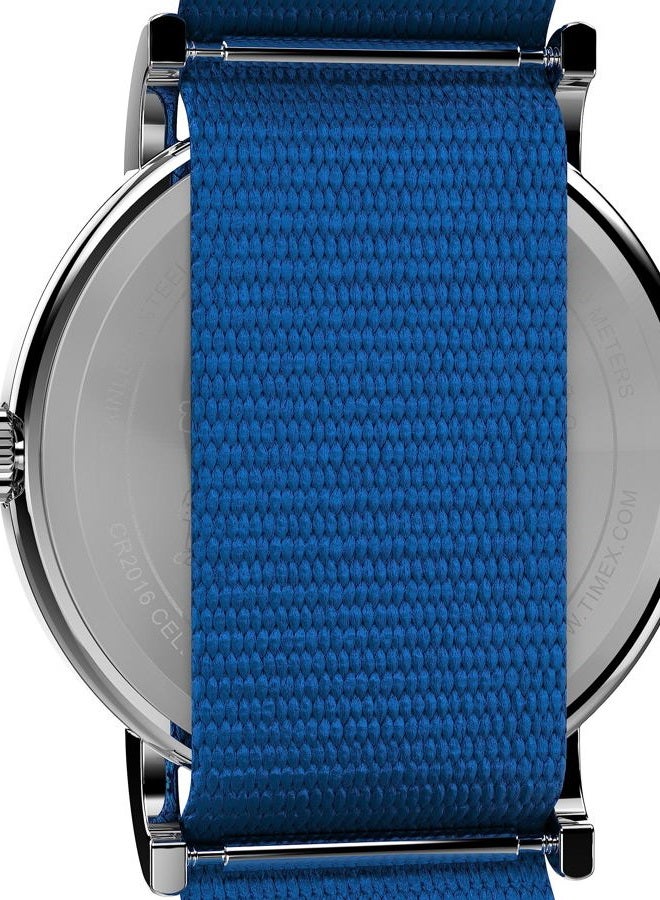 TIMEX Women's Weekender Seasonal 38mm Watch - Blue Strap White Dial Silver-Tone Case, Blue, Modern - Image 5