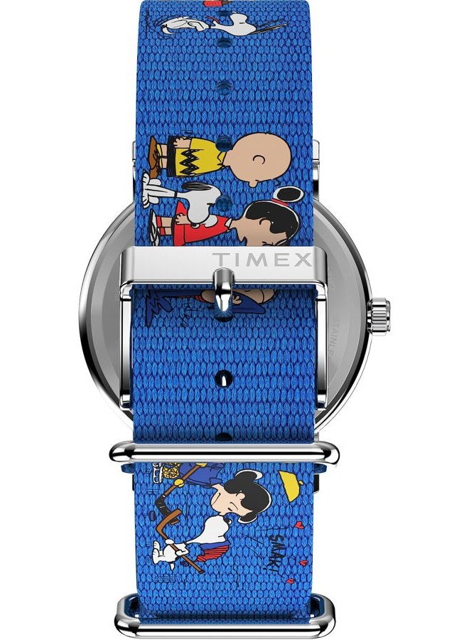 TIMEX Women's Weekender Seasonal 38mm Watch - Blue Strap White Dial Silver-Tone Case, Blue, Modern - Image 3