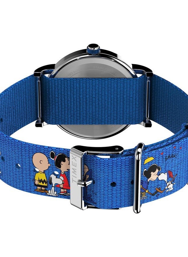 TIMEX Women's Weekender Seasonal 38mm Watch - Blue Strap White Dial Silver-Tone Case, Blue, Modern - Image 4