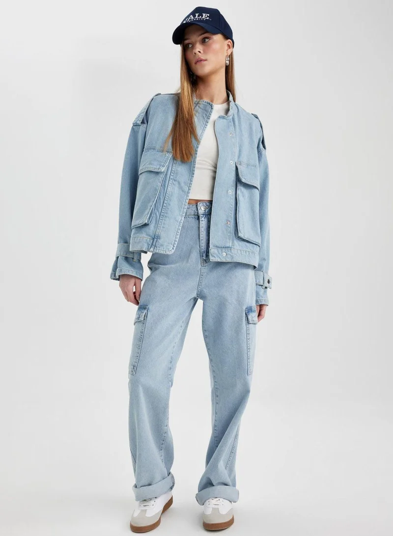 DeFacto Wide Leg High Waist Long Cargo Jeans