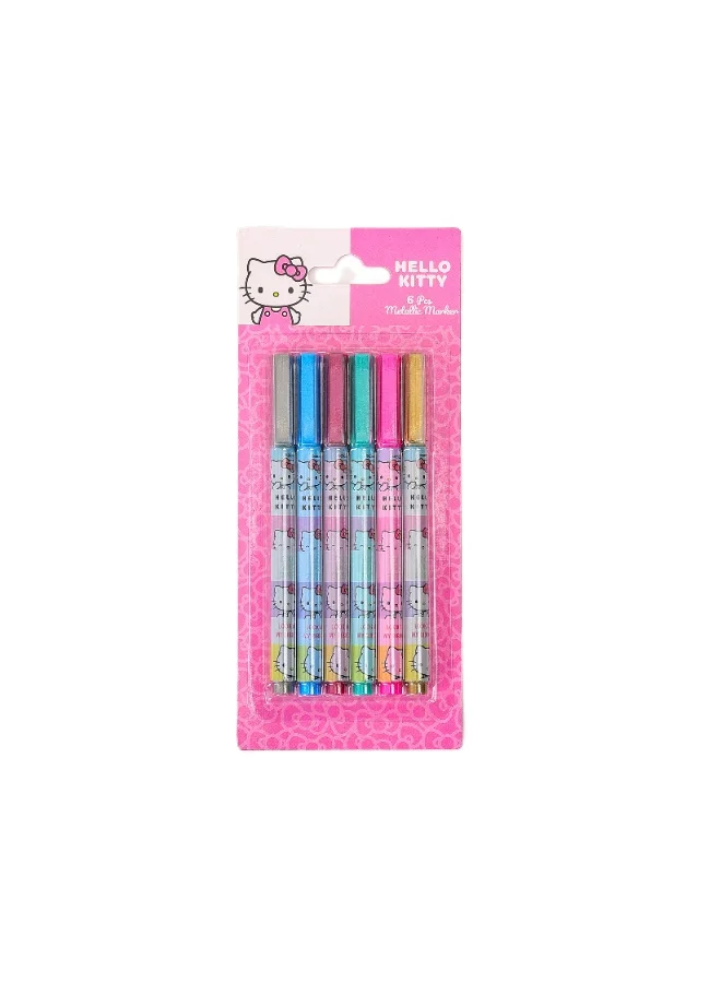 Sanrio Sanrio Hello Kitty Look At My Ribbon Metallic Marker 6Pc Set