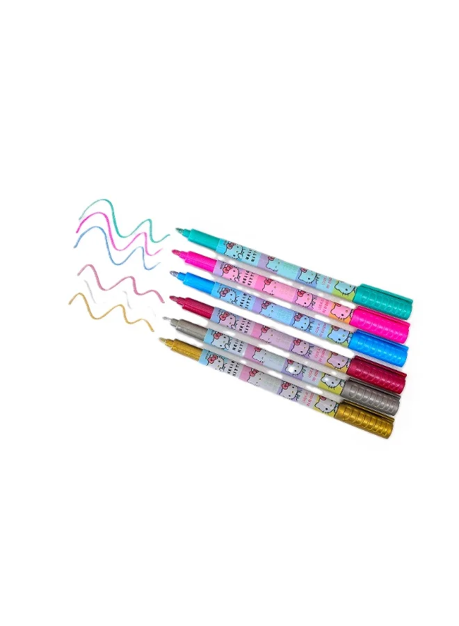 Sanrio  Sanrio Hello Kitty Look At My Ribbon 6-Piece School Metallic Marker Set for Girls for Women | Best Price UAE
