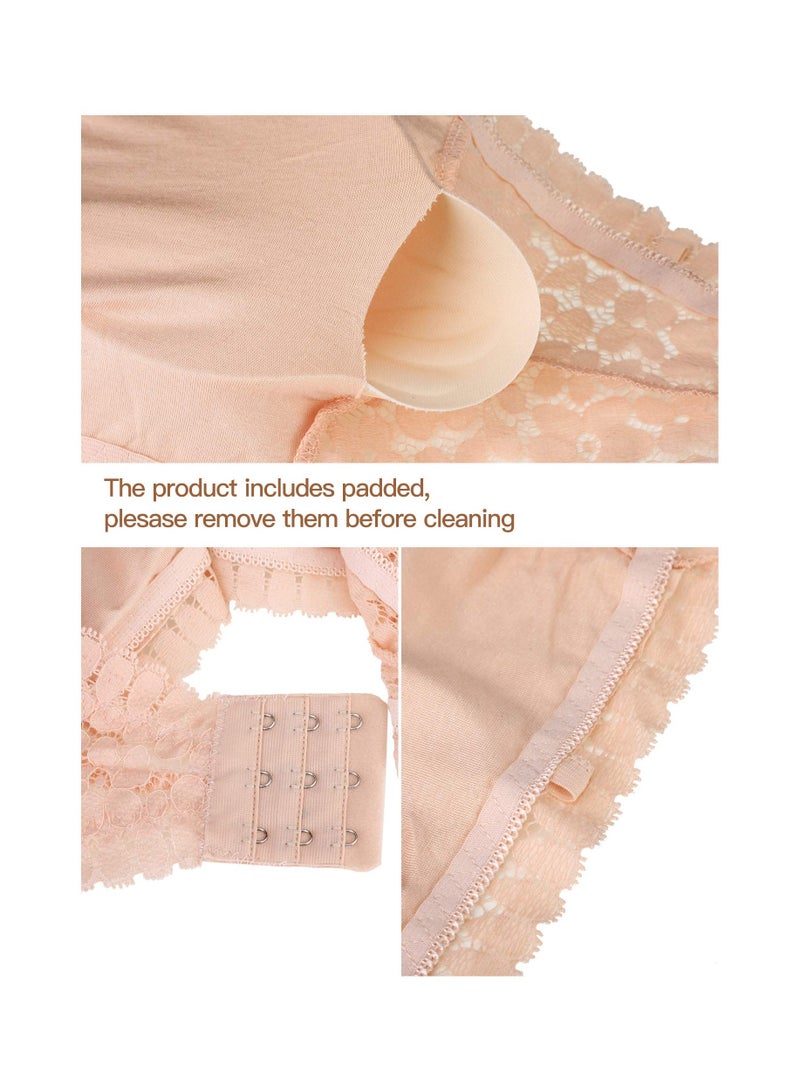 SOLARAE 4-Pack Floral Lace Strapless Bandeau Bra with Removable Pads - Elegant Lace Chest Wrap Bra Tops for Comfort and Style. - Image 3