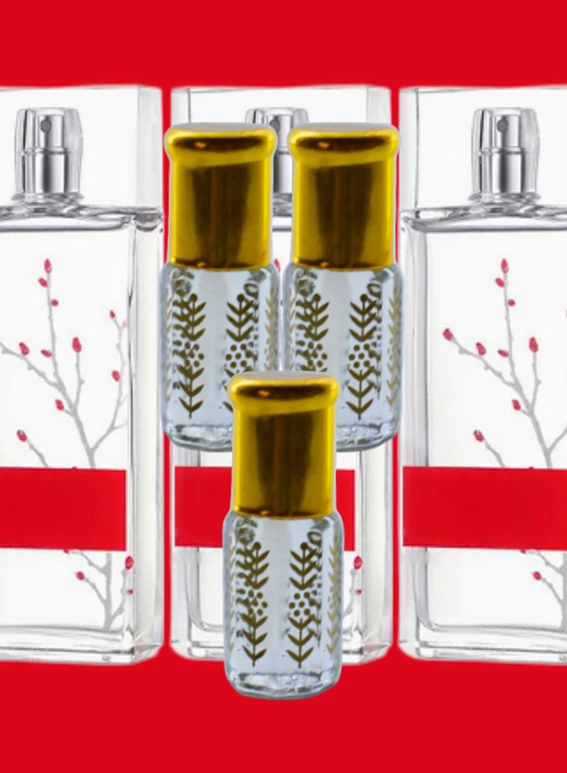 3 قطع زيت عطري ان ريد نسائي الشفاف الأصلي 3مل