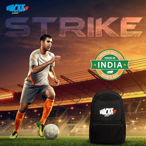 WHACKK Strike Black Soccer Football Basketball Volleyball Kitbag Backpack Soccer Ball (Black) - Image 4