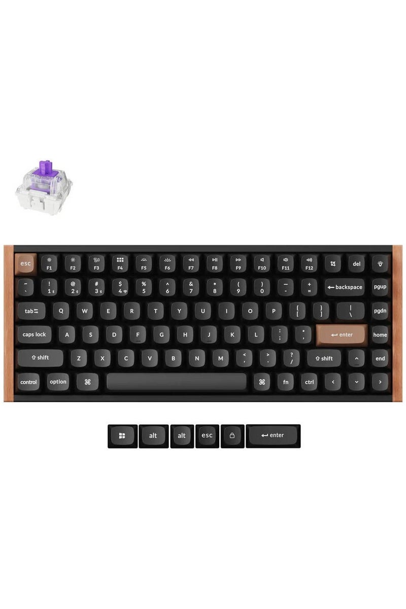 Keychron Keychron K2 HE Wireless Mechanical Keyboard, 75% Layout, Gateron Magnetic Hall Effect Switches, Hot-Swappable, Adjustable Actuation (0.2–3.8mm), Rapid Trigger, RGB Backlit, Tri-Mode (2.4GHz, Bluetooth 5.2, USB-C), English-Arabic Keycaps, Aluminum Frame, 4000mAh Battery, Black | K2H-F1-AR  - Image 1