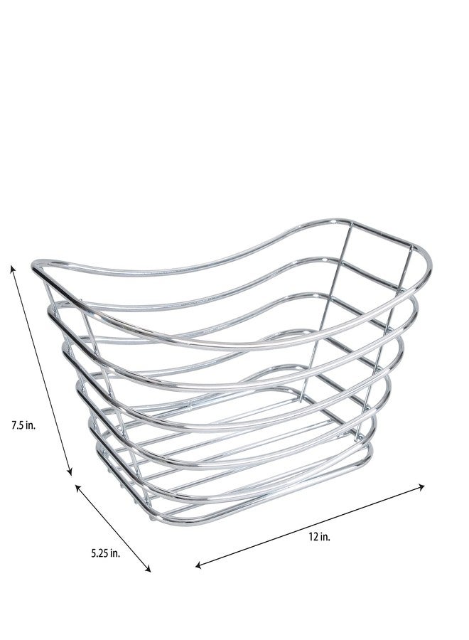 Simplify سلة مناشف سلكية مبسطة | الأبعاد: 12.1" × 7.5" × 5.1" | حمام | تخزين الحمام | هيكل سلكي | كروم - Image 5