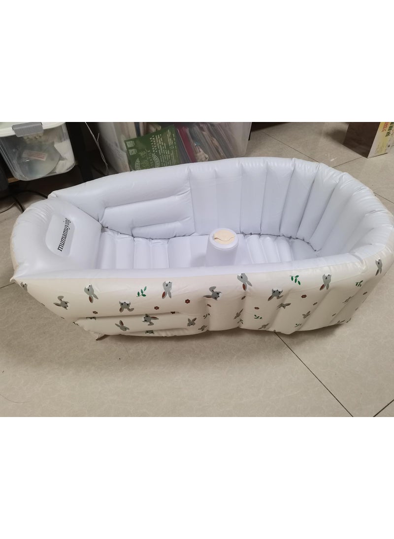 Generic - Stock Available Nordic Style Baby Inflatable Bathtub Multifunctional Bathing Tub Childrens Integrated Seating And Bathing Tub Bunny - Image 1