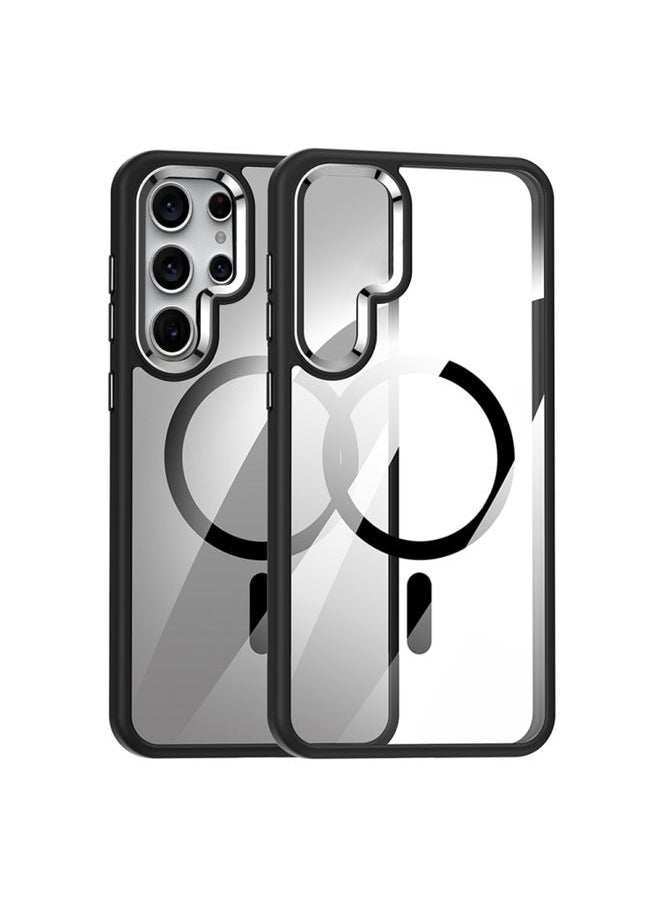 Case Cover For Samsung Galaxy S24 Ultra 5G MagSafe Anti-fingerprint Highly Transparent PC Phone Case Black 