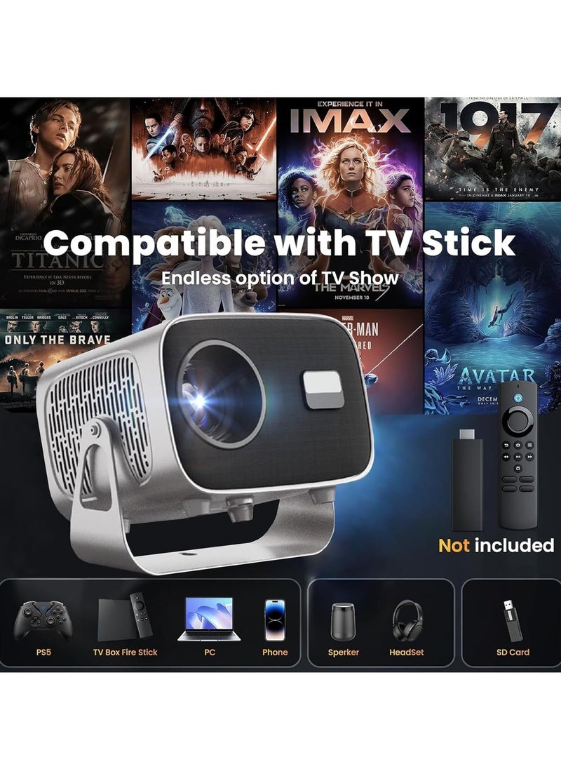 Generic - Portable 360 Degree Rotating Projector with Auto Keystone and 4K Full HD Support - Image 1