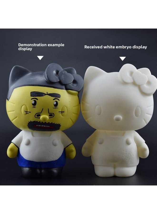 Bagang Vinyl Doll Suitable For Kitty Cat Coloring Vinyl Mold Doll Handmade Painted Piggy Bank-Color:Ten Random Models + One Set Of Paint Brush - Image 1