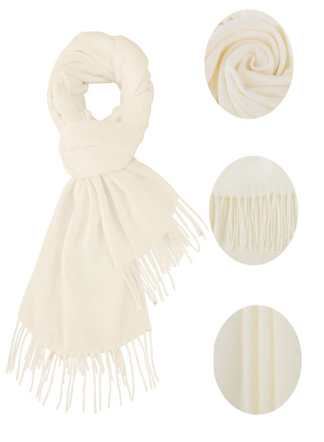 إيوهاك وشاح شتوي دافئ من الكشمير من إيوهاك، مناسب للنساء والرجال، مزين بشرابات، وشاح ناعم وخفيف الوزن بلون موحد. - Image 3