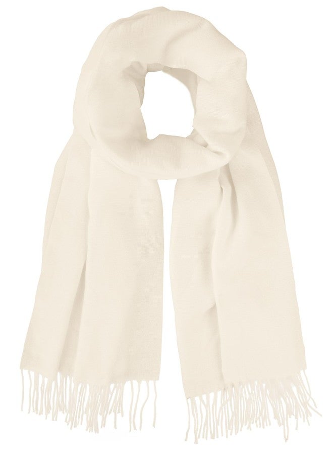 إيوهاك وشاح شتوي دافئ من الكشمير من إيوهاك، مناسب للنساء والرجال، مزين بشرابات، وشاح ناعم وخفيف الوزن بلون موحد. - Image 1