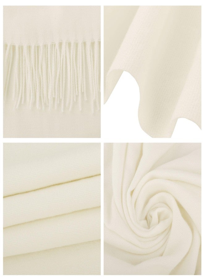 إيوهاك وشاح شتوي دافئ من الكشمير من إيوهاك، مناسب للنساء والرجال، مزين بشرابات، وشاح ناعم وخفيف الوزن بلون موحد. - Image 5