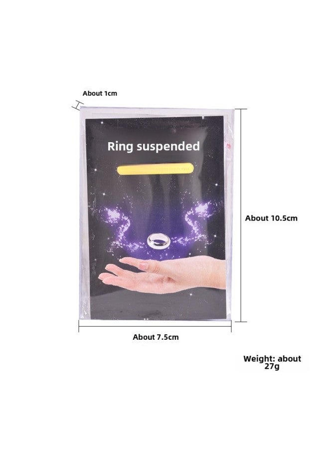 Ring Floating Invisible Street Close-up Stage Magic Props-Color:Ring Suspension Box (with Hidden Wire Wheel) With Teaching Card  - Image 2