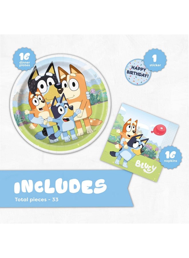 Unique لوازم حفلة عيد ميلاد بلوى الفريدة | تكفي 16 | لوازم حفلة بلوى | زينة عيد ميلاد بلوى | زينة حفلة بلوى | أطباق ومناشف بلوى - Image 2