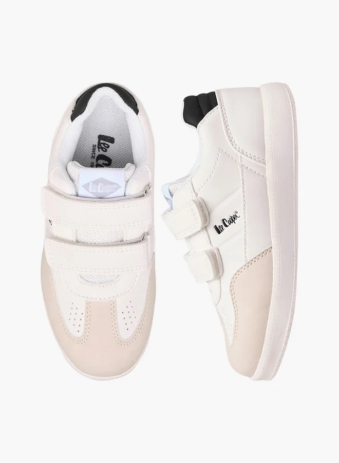 لي كوبر Boys' Panelled Sneakers with Hook and Loop Closure