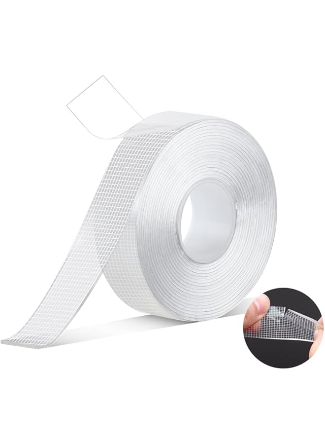 PROMASS promass Reusable Double Sided Adhesive Tape Heavy Duty,Removable Filament Core Clear & Tough Nano Mounting Tape Heavy Duty for Walls/Poster/Wall Hanging/Craft Mounting 1.18 Inch x 16.4FT  - Image 1