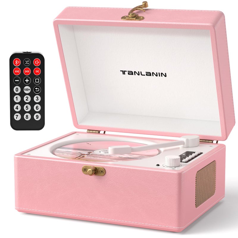 TANLANIN CD Player Portable for Home with Upgraded Speakers Bluetooth inOut Rechargeable Desktop CD Player with LED Screen Boombox Wireless Transmission Headphone Jack Light Pink - Image 2
