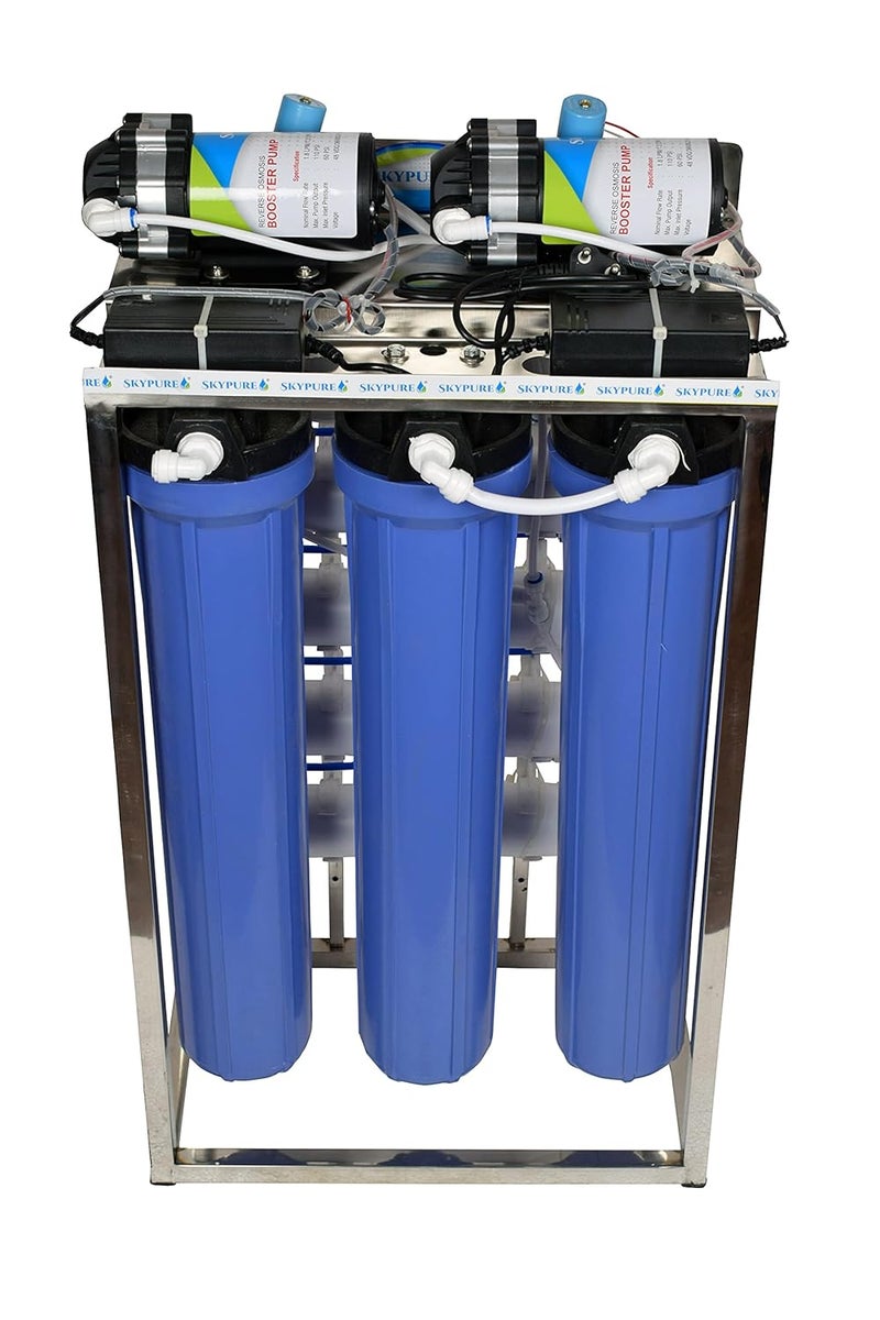 Skypure 100 LPH Commercial RO Water Purifier Plant 100 Litre Perhour Stainless Steelwith Auto Shut and TDS adjuster Hi TDS Membrane - Image 2