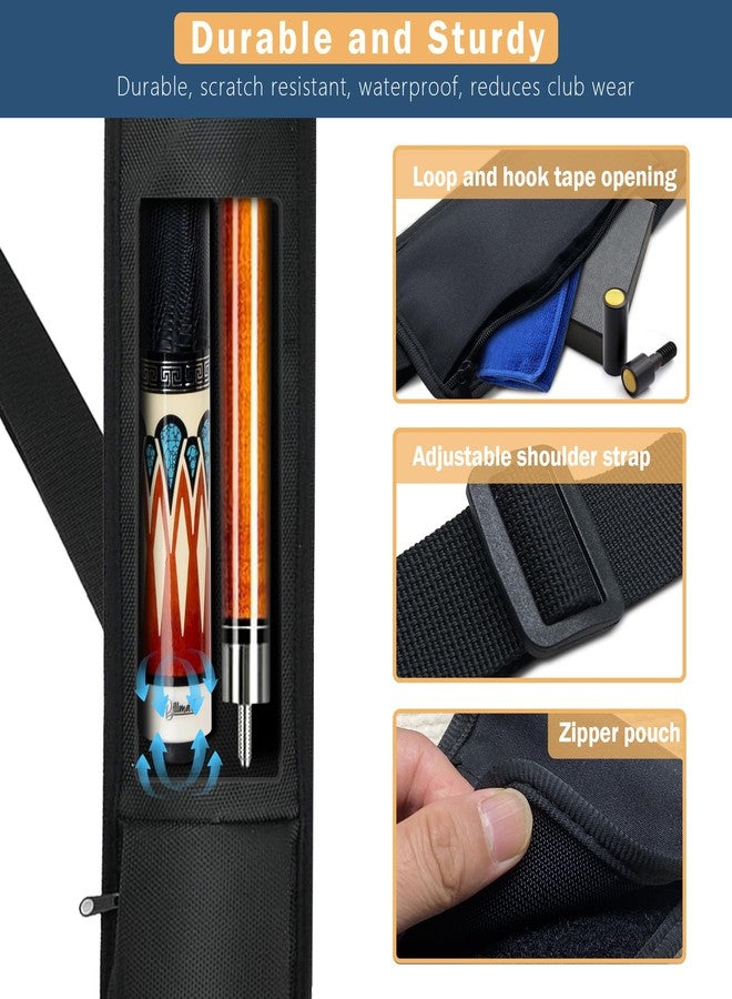 ALEIFLE Billiard Pool Cue Soft Vinyl Stick Carrying Case Bag - Holds 1 Butt / 1 Shaft- 31 Inches Long Snooker Storage Carrying Bag - Image 2