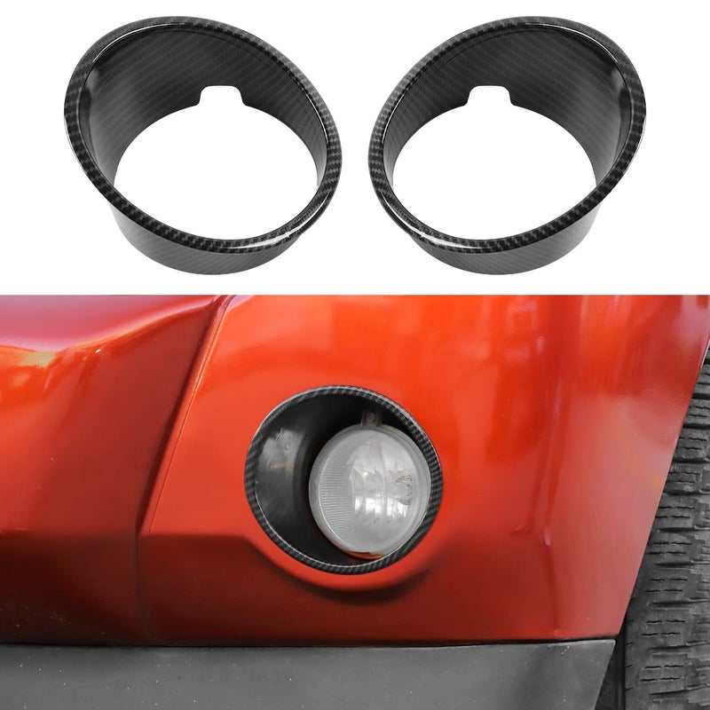 Jimen ABS Exterior Front Fog Light Lamp Cover Trim for Dodge Nitro 20072012 Carbon Fiber