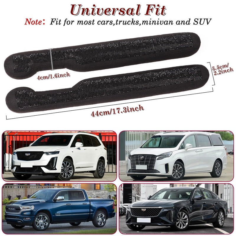 ToBeQueen Car Seat Gap Filler Black, Bling Car Accessories for Women Universal Fit for Car Truck SUV, 2 Pack Handmade Crystal Rhinestone Diamond Seat Gap Blocker Stop Things from Dropping(Black) - Image 5