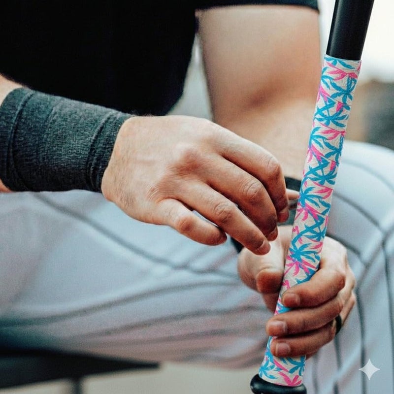 SUPACAZ Super Sticky Kush Miami Baseball Bat Tape - Softball Bat Wrap - High Performance Pro Big League Bat Grip - 1.1mm - Image 3