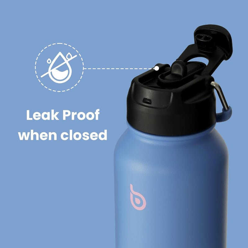 BOTTLE BOTTLE 32oz Insulated Stainless Steel Water Bottle with Straw and Dual-use Lid (Sky Summer) - Image 4