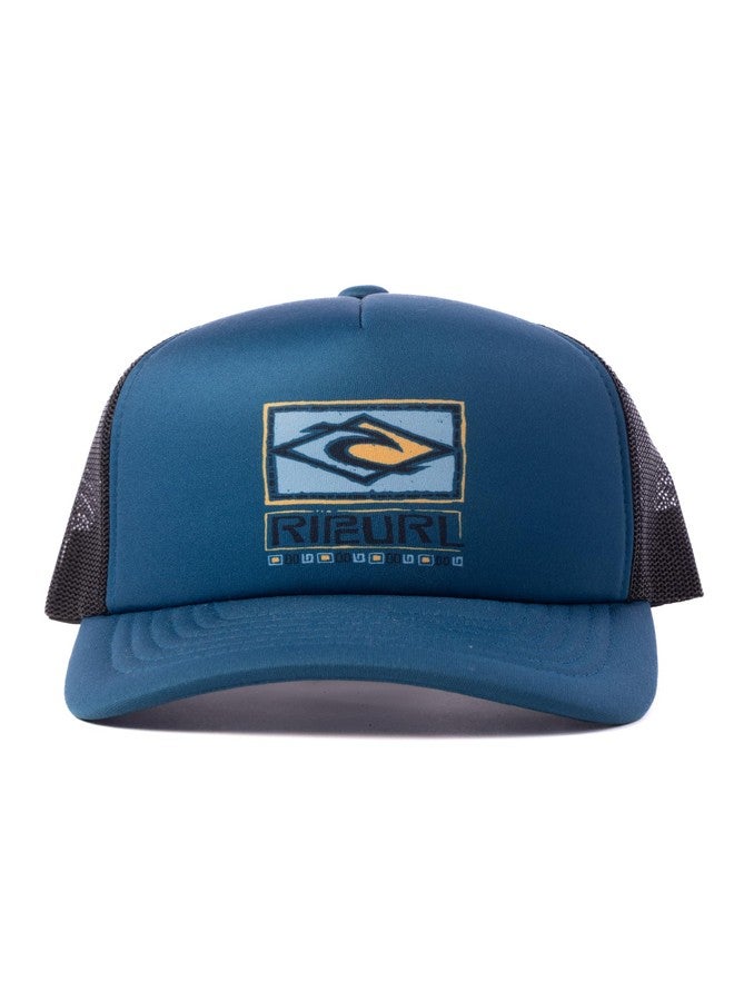 قبعة ريب كيرل للأطفال بتصميم سائقي الشاحنات، مزودة بإبزيم خلفي قابل للتعديل وشبكة خلفية، قبعة قابلة للتهوية للأولاد والبنات، لون أزرق محيطي، مقاس واحد