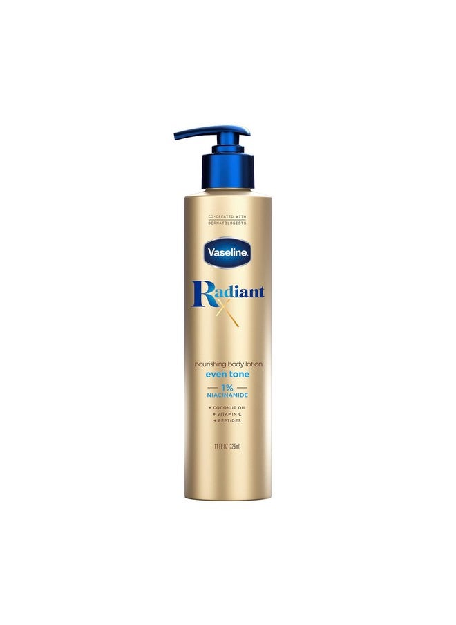 Vaseline Vaseline Radiant X Even Tone Nourishing Body Lotion With 1% Niacinamide, Coconut Oil, Vitamin C, & Peptides 11 oz  - Image 1