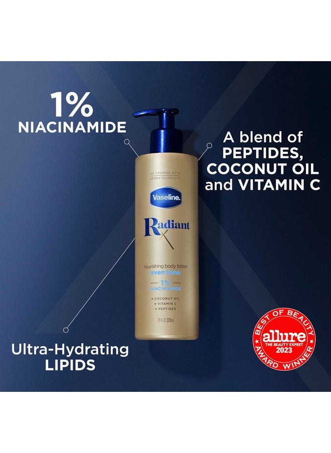 Vaseline Vaseline Radiant X Even Tone Nourishing Body Lotion With 1% Niacinamide, Coconut Oil, Vitamin C, & Peptides 11 oz  - Image 3