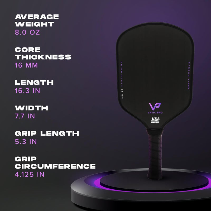 Vatic Pro Prism Flash Carbon Fiber 16mm - Foam Injected Walls - Includes Paddle Cover - Image 2
