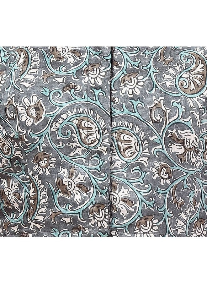 Studio Shringaar - Studio Shringaar Women's Polyester Readymade tassar Silk Kalamkari Printed Saree Blouse with Short Sleeves(Grey, 42) - Image 1