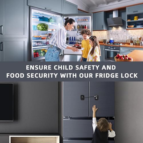 ZODZE Refrigerator Door Safety Lock with Key | Heavy Duty Steel Cable Lock for Fridge, Cabinet, Cupboard & Almirah | Child Proof Multi-Purpose Lock for Home Safety - Image 2