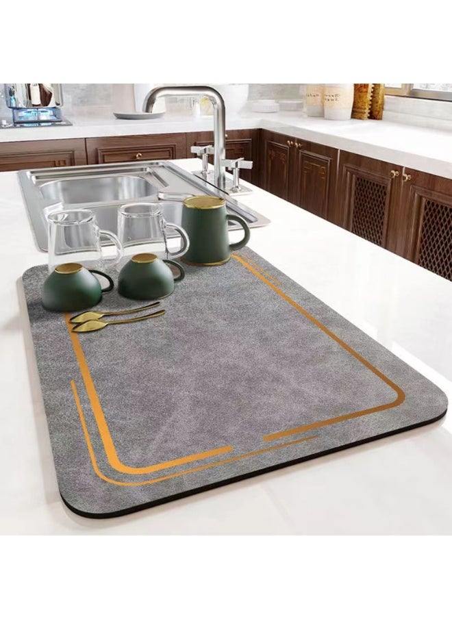 Anna 30x40cm Kitchen Countertop Drainage Mat - No Washing Required, Heat-Resistant and Drying Pad  - Image 1