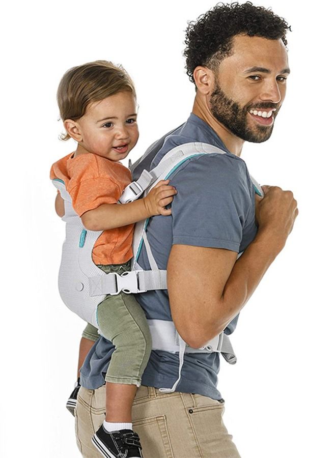 VInedi 4-In-1 Kids Convertible Carrier With Comfortable Hip Seat And Buckle Strap - Grey - Image 4