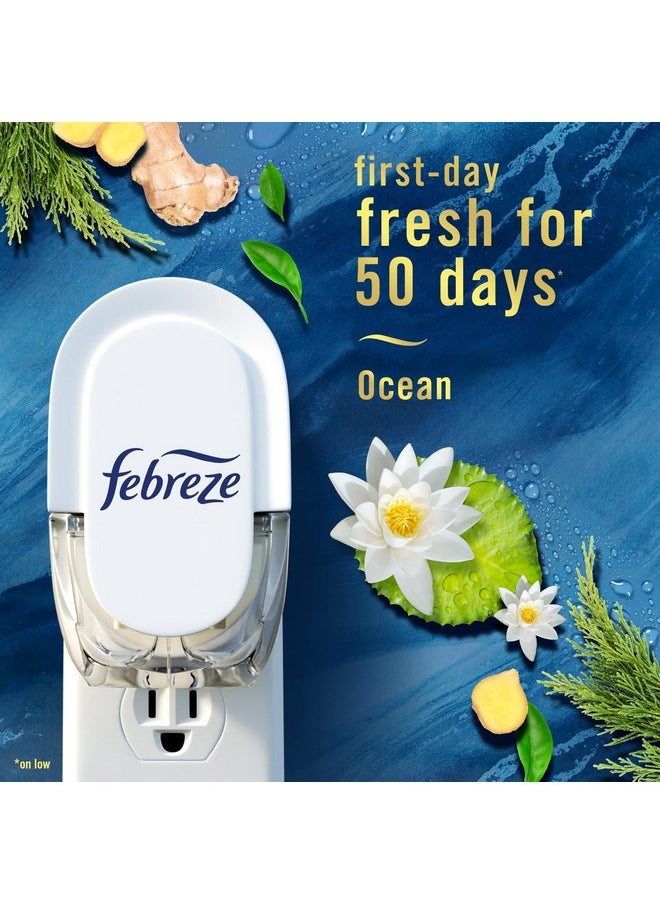 febreze Febreze Plug In Air Freshener, Odor-Fighting Scented Oil Refill, Air Fresheners for Home and Bathroom and Kitchen, Long Lasting for Strong Odors, Ocean Scent, 0.87oz Refills, 3 Count  - Image 5