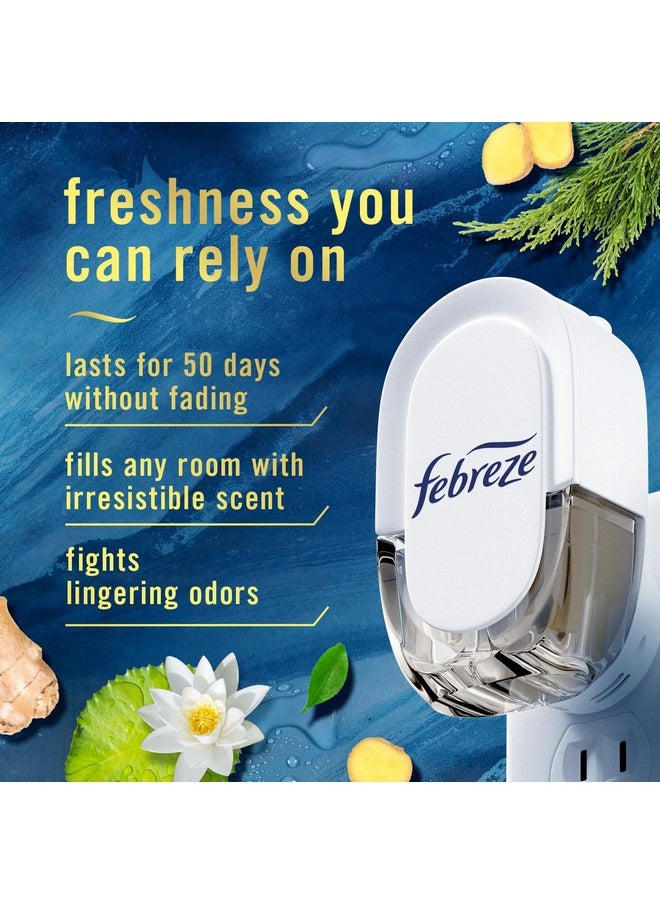 febreze Febreze Plug In Air Freshener, Odor-Fighting Scented Oil Refill, Air Fresheners for Home and Bathroom and Kitchen, Long Lasting for Strong Odors, Ocean Scent, 0.87oz Refills, 3 Count  - Image 2