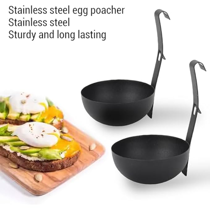 Yinhing Egg Poacher  Nonstick Poached Egg Cooker  Black Poached Egg Pan With Safe Stainless Steel Materials For Convenient And Safe Kitchenware - Image 5