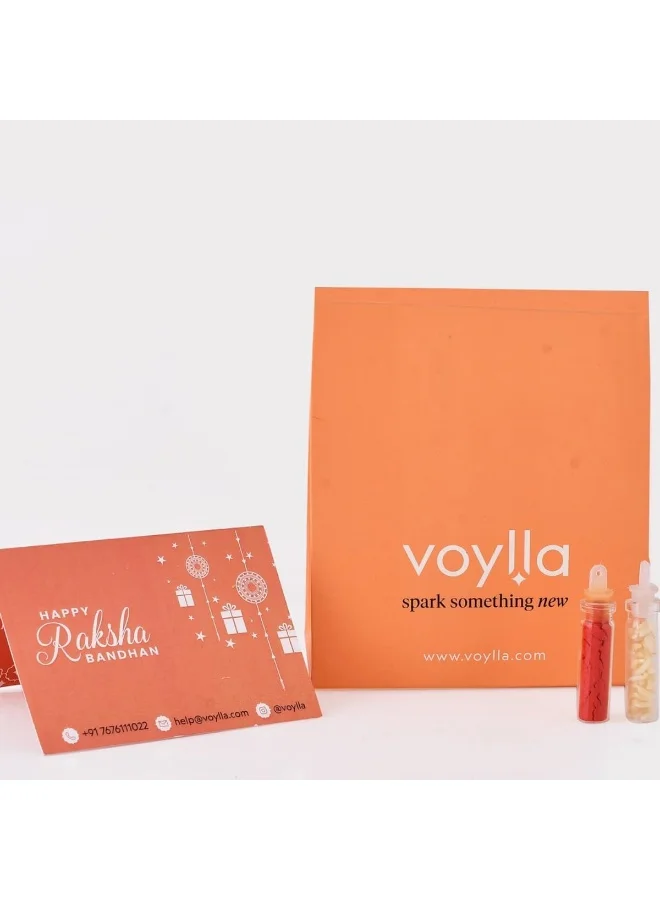 VOYLLA Classic Gems Studded Ethnic Thread Rakhi