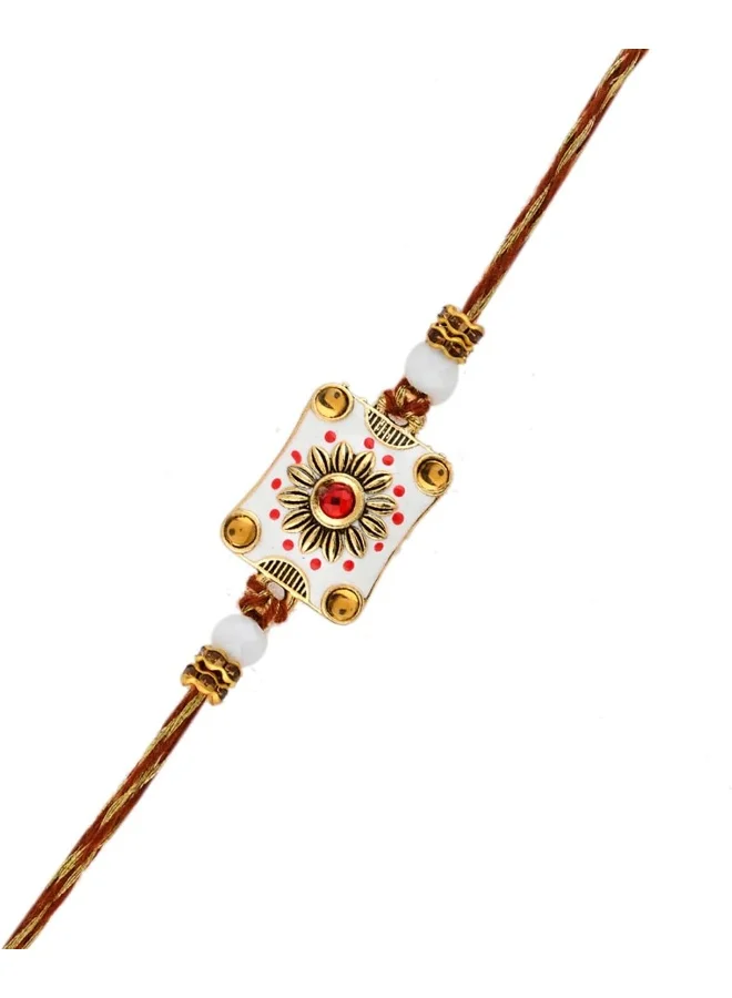 VOYLLA Classic Gems Studded Ethnic Thread Rakhi